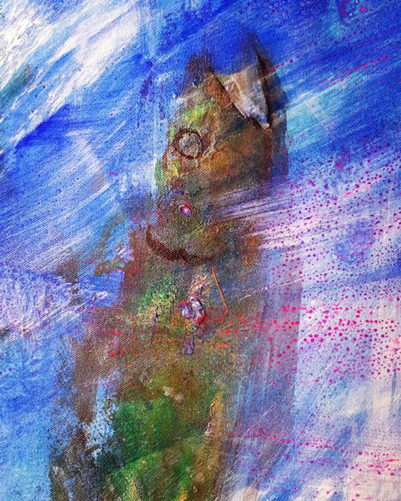 Detail of Salmon head, 2019 by jocasta shakespeare