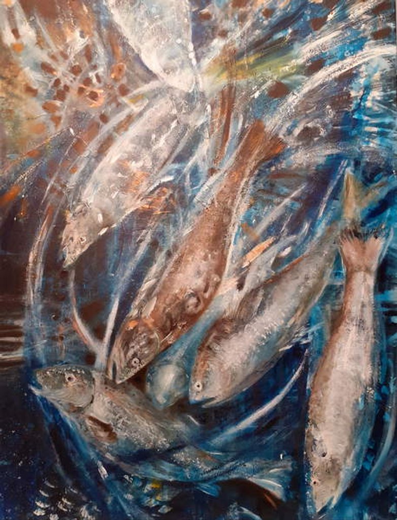 Detail of Dive, 2019 by jocasta shakespeare