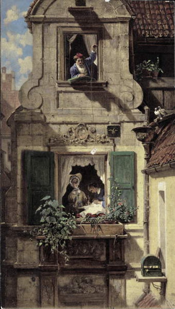 Detail of The Intercepted Love Letter, c.1855-60 by Carl Spitzweg