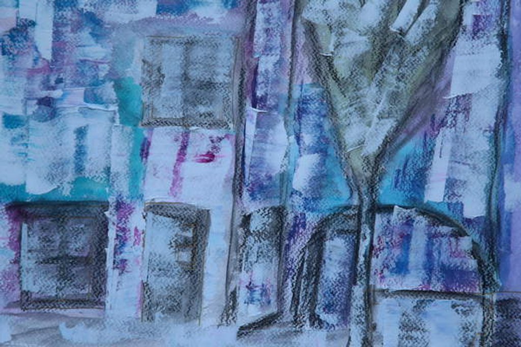 Detail of Impression Greek yard and house, Skyros, 2017 by Cosima Duggal