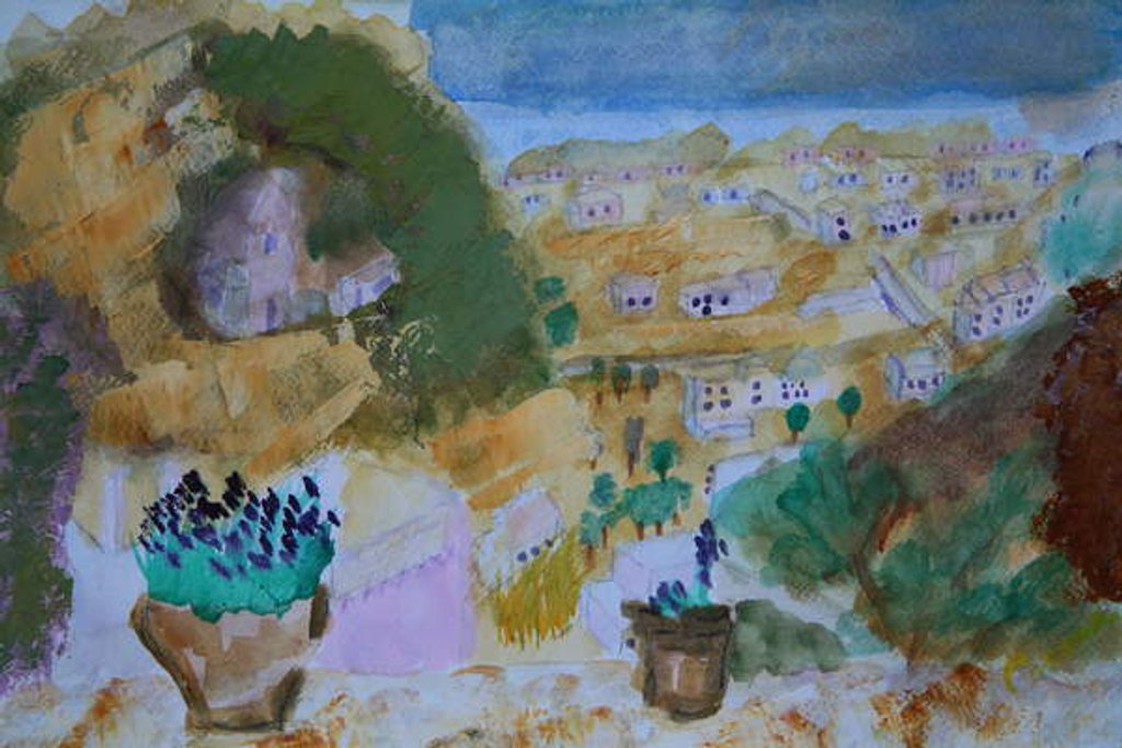 Detail of Skyros seaview from terrace, 2017 by Cosima Duggal