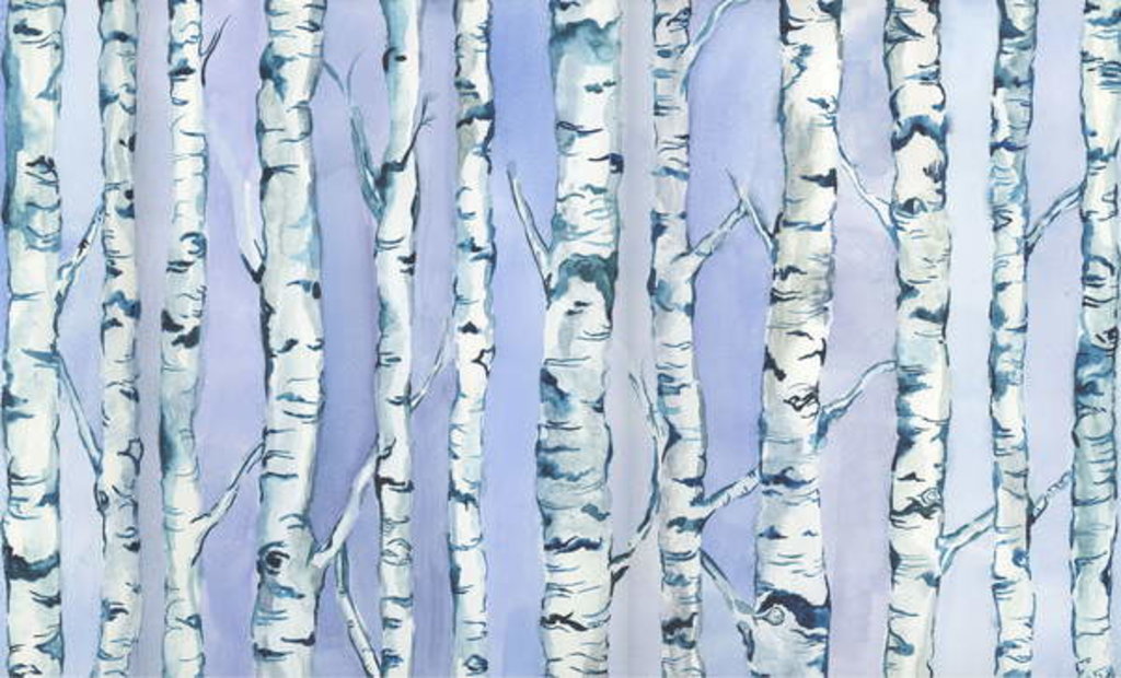Detail of Silverbirch Forest, 2018 by Elizabeth Rider