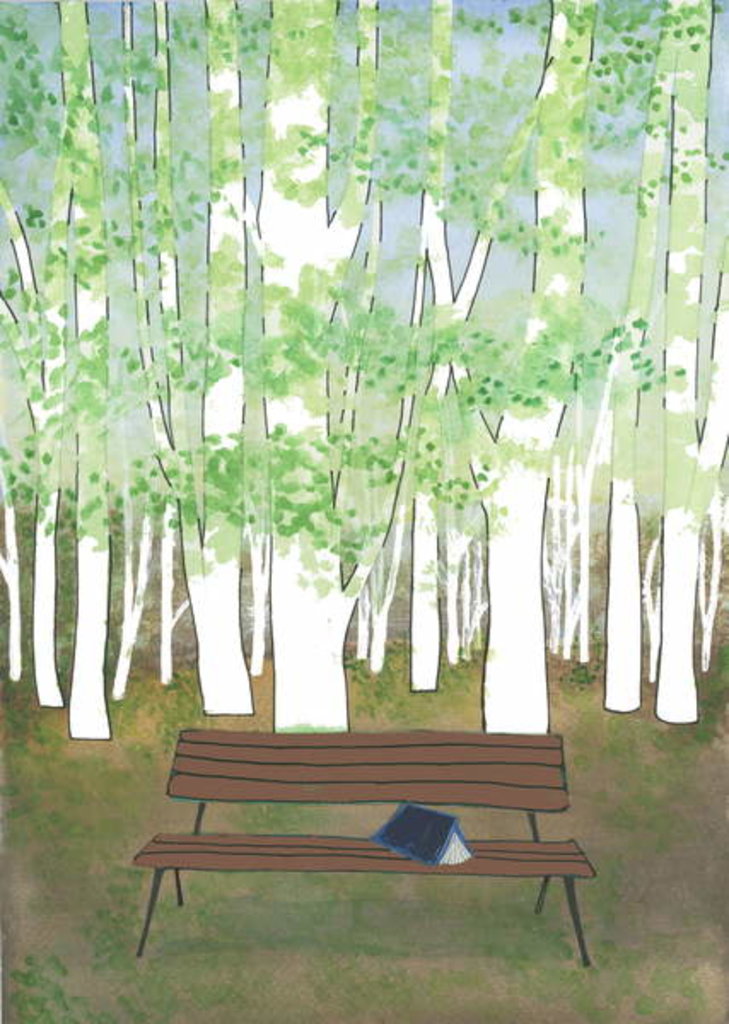 Detail of Bench in the Forest, 2017 by Elizabeth Rider