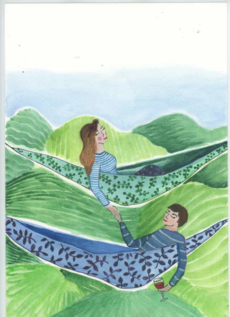 Detail of Hanging Out, 2018 by Elizabeth Rider