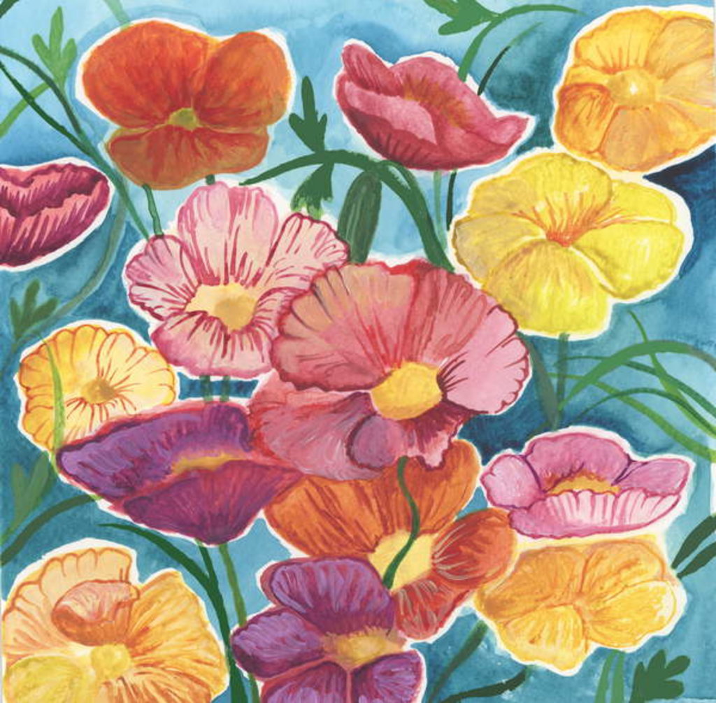 Detail of Icelandic Poppies, 2018 by Elizabeth Rider