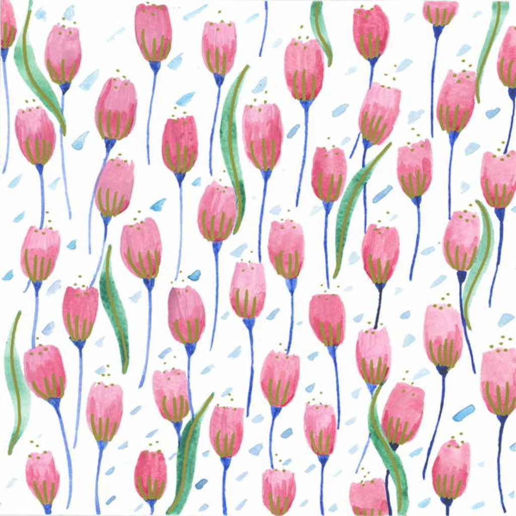 Detail of Pink Tulips, 2017 by Elizabeth Rider