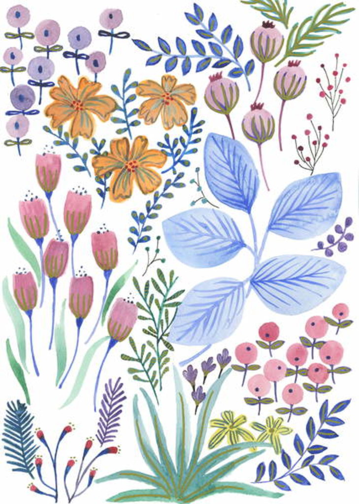 Detail of Spring Blooms, 2017 by Elizabeth Rider