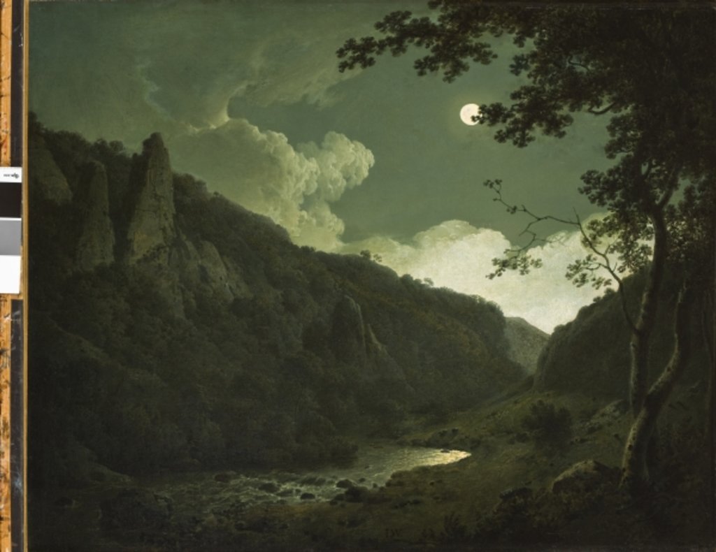 Detail of Dovedale by Moonlight, c.1784-85 by Joseph Wright of Derby