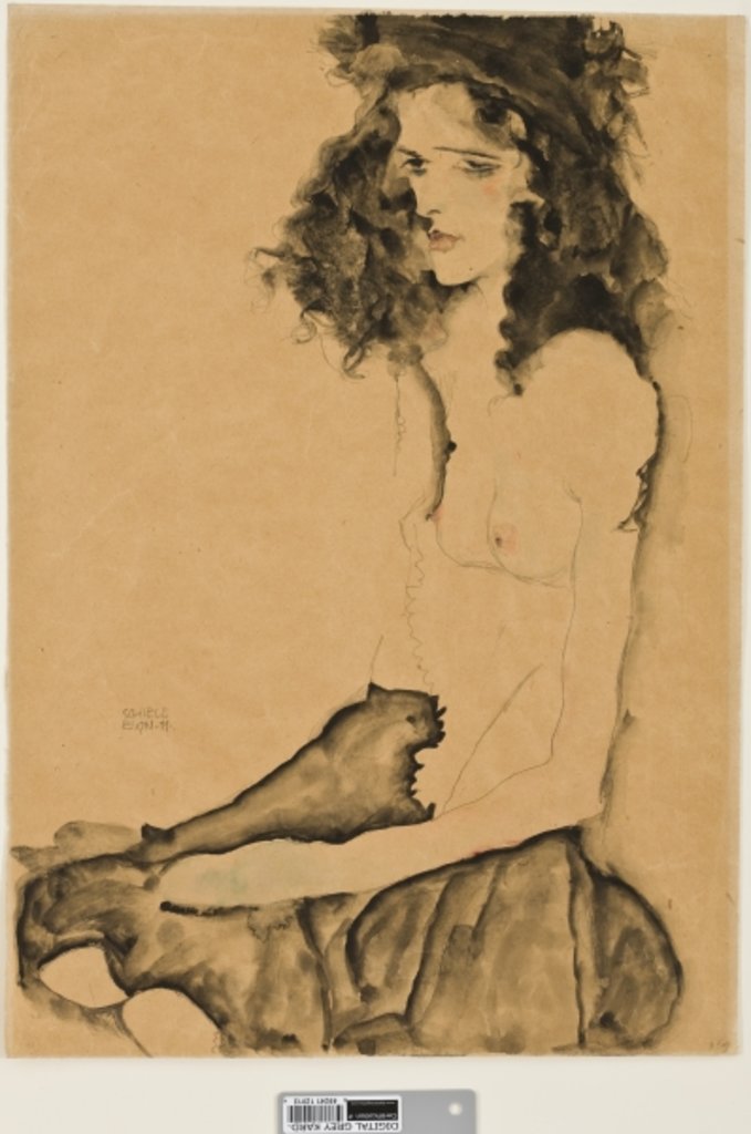Detail of Girl with Black Hair, 1911 by Egon Schiele