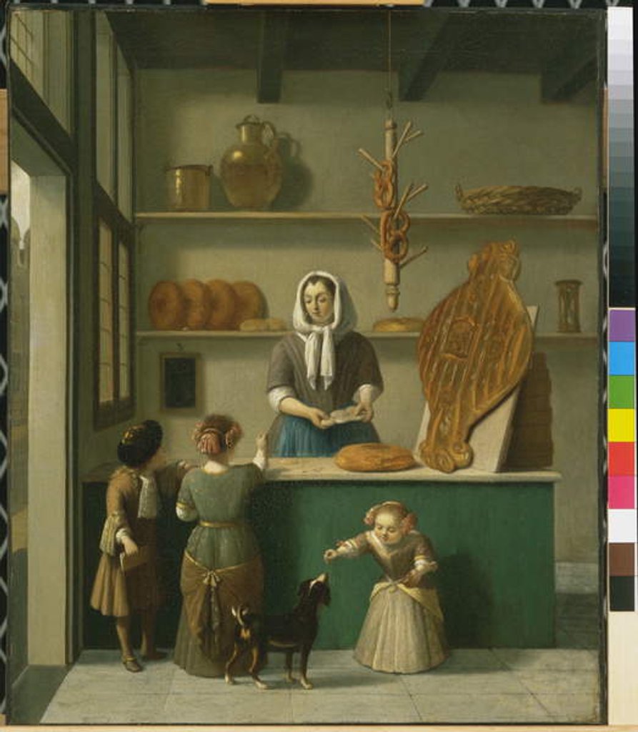 Detail of The Bakery Shop, c.1680 by Job Berckheyde
