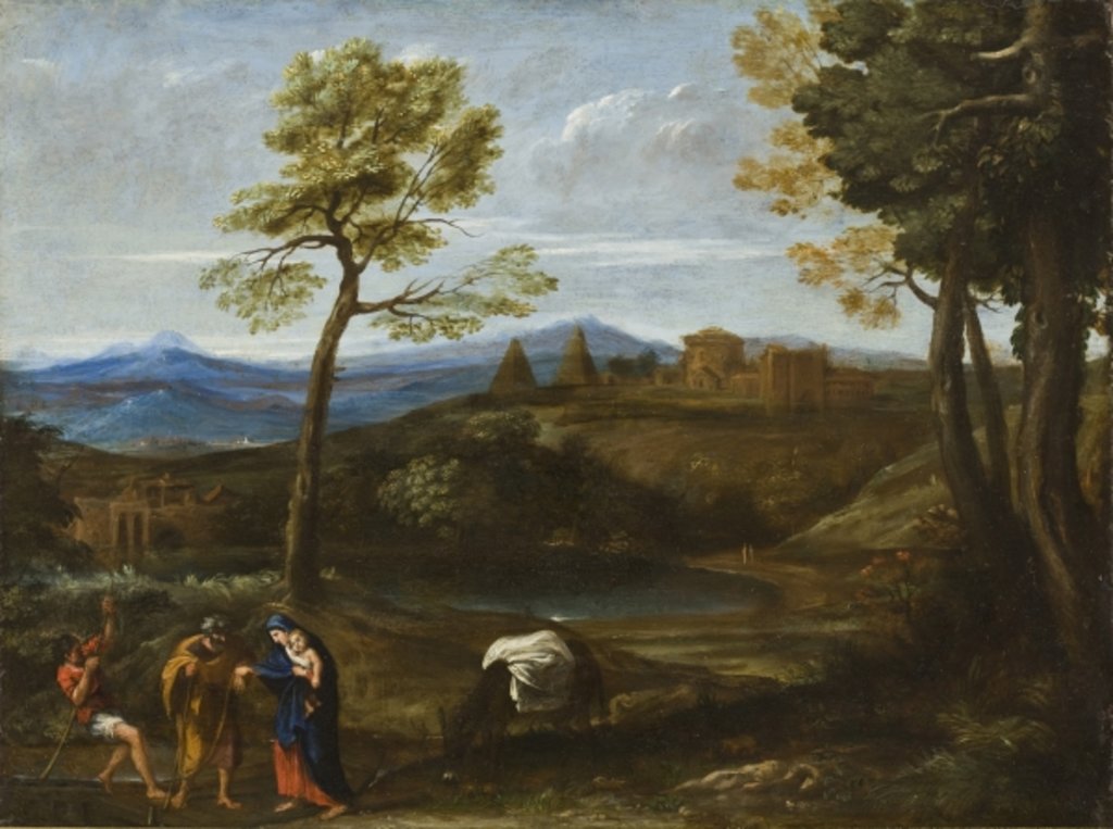 Detail of Landscape with the Flight into Egypt, c.1605 by Domenichino