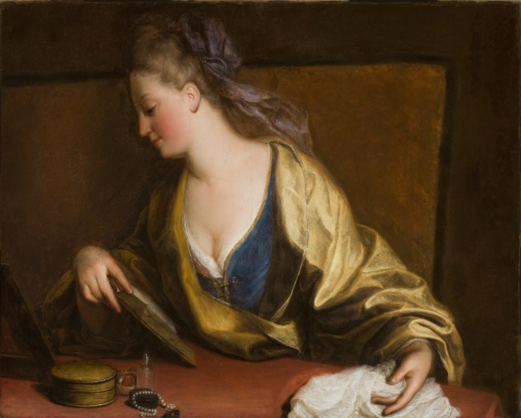 Detail of Portrait of Mrs. Siddons by Angelica Kauffman