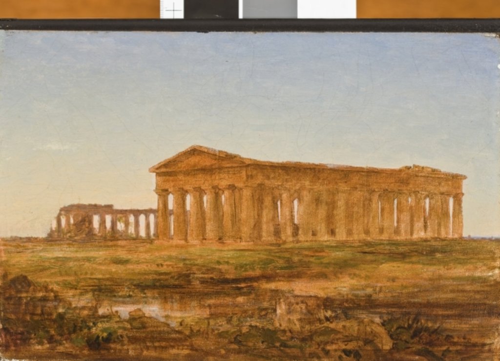 Detail of The Temple of Neptune, Paestum, 1847 by John Frederick Kensett