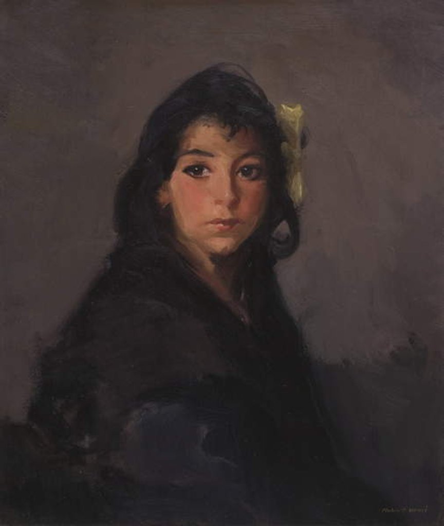 Detail of The Gypsy Girl, 1912 by Robert Cozad Henri