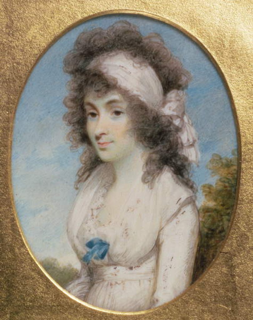 Detail of Portrait Miniature of Lydia or Elizabeth Hunt, c.1795 by Henry Edridge