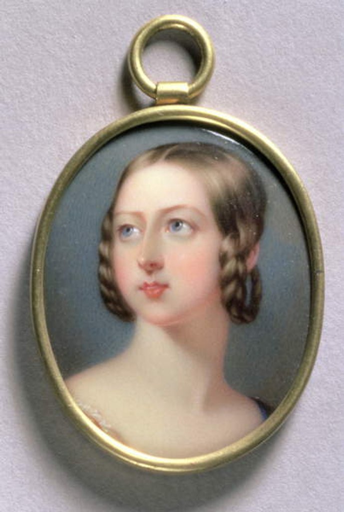 Detail of Portrait Miniature of Queen Victoria, 1839 by William Essex
