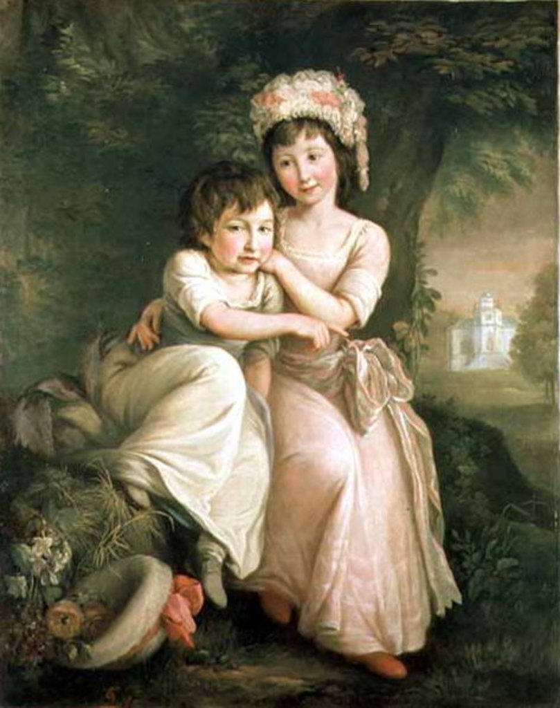 Detail of Portrait of Stephen Peter and Mary Anne Rigaud as Children by John Francis Rigaud