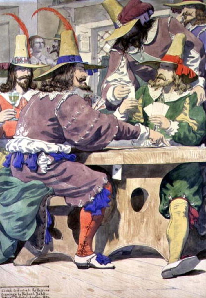 Detail of Gaming, sketch illustrating the Passions, 1853 by Richard Dadd