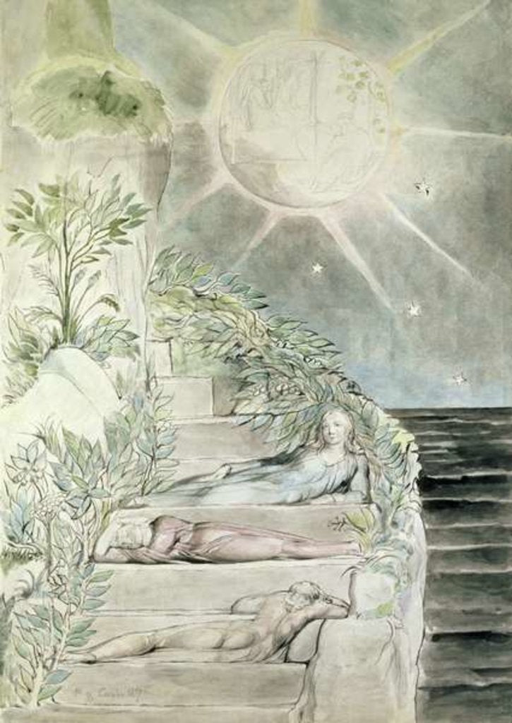 Detail of Dante and Statius Sleeping, Virgil Watching by William Blake