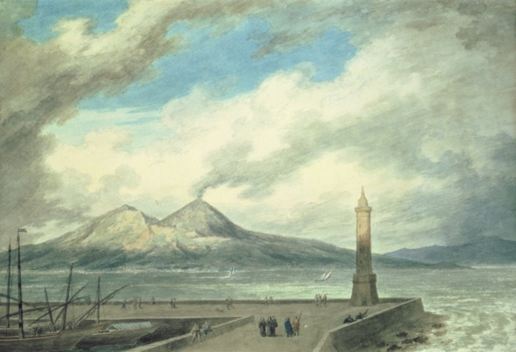 Detail of Vesuvius and Somma from the Mole at Naples, 18th century by John Robert Cozens