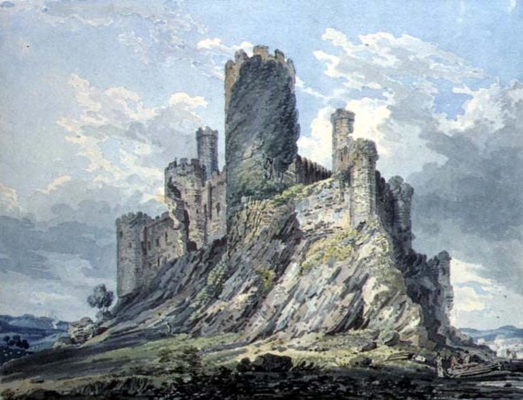 Detail of Conway Castle, 18th century by Thomas Girtin