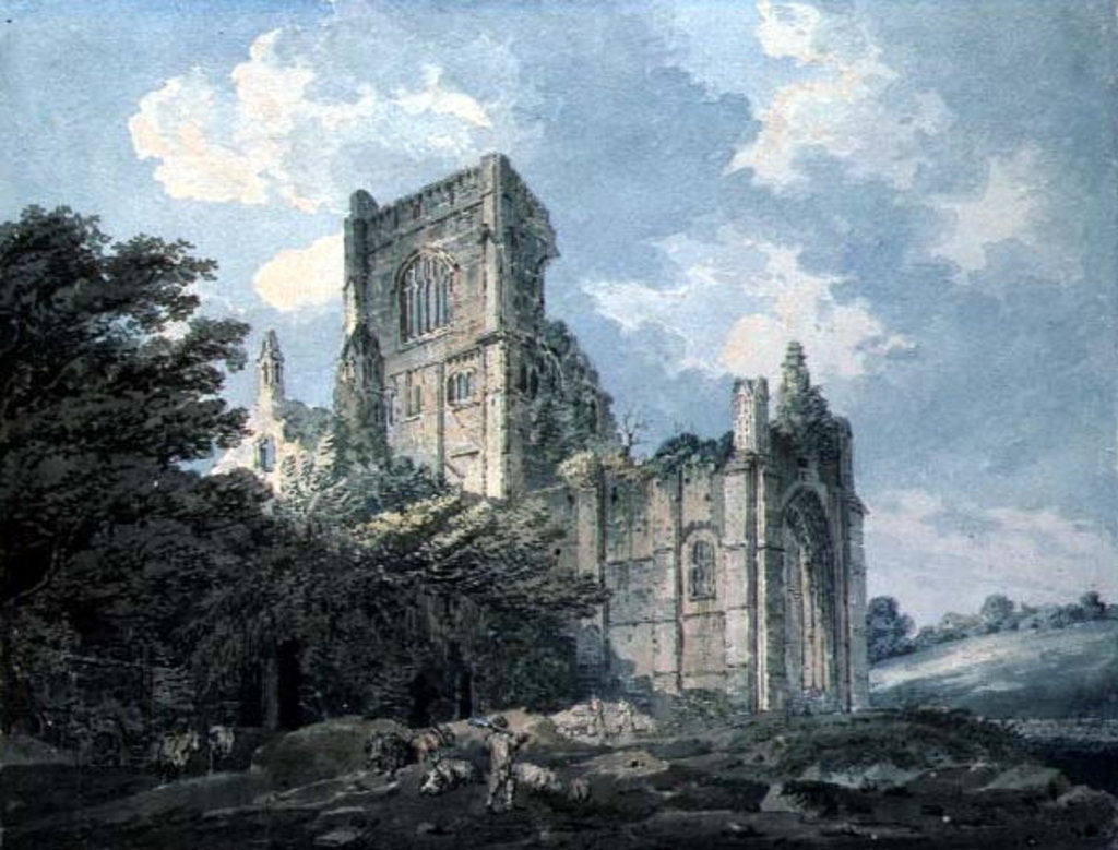 Detail of Kirkstall Abbey, Yorkshire, 18th century by Thomas Girtin