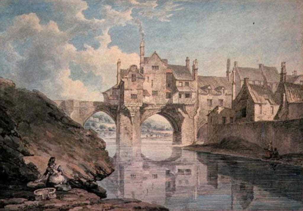 Detail of Elvet Bridge, Durham, 18th century by Thomas Hearne