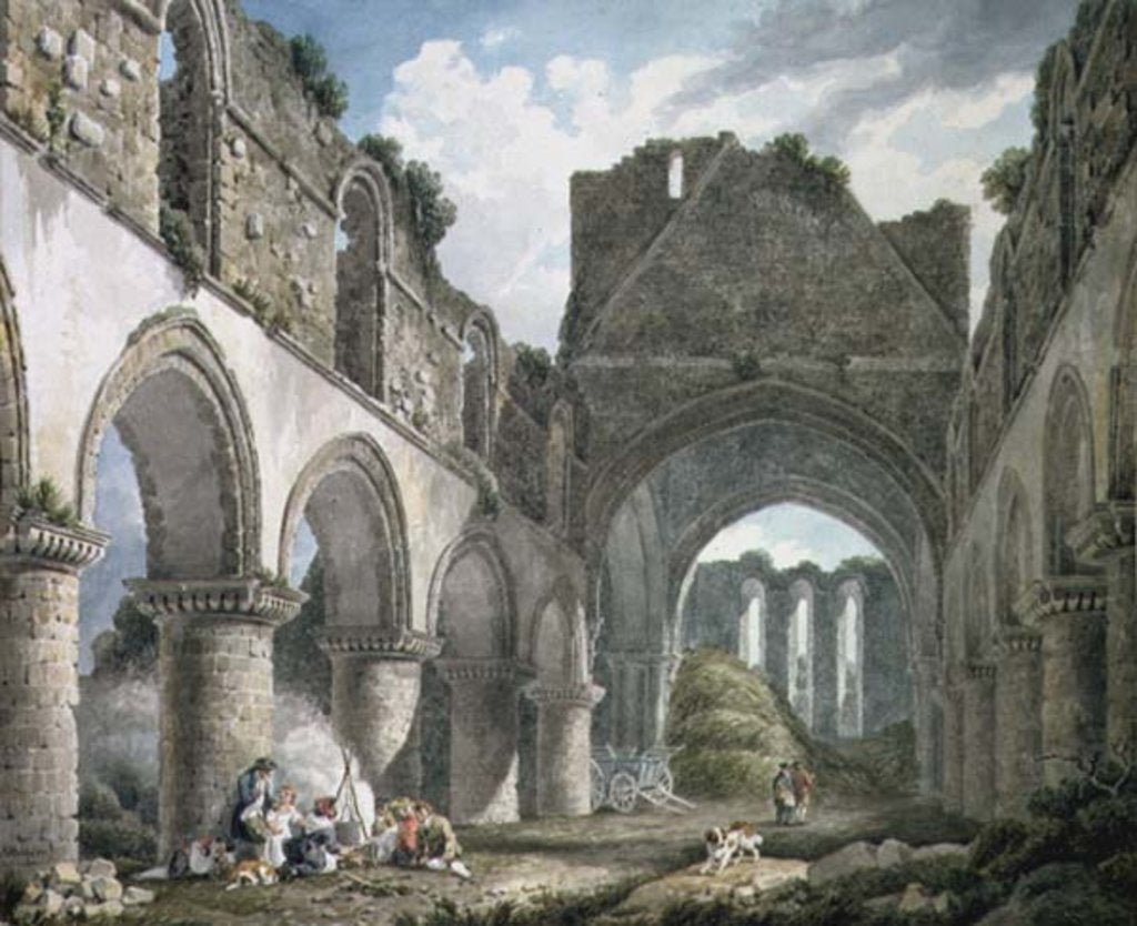 Detail of Buildwas Abbey, Shropshire, 18th century by Michael Rooker