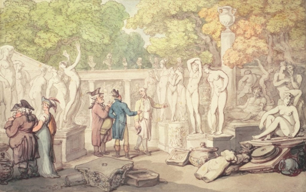 Detail of A Statuary's Yard, 19th century by Thomas Rowlandson