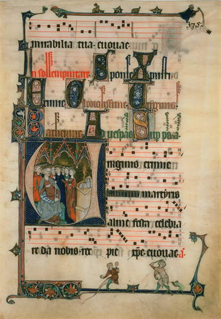 Detail of Copy of a page from the Beaupre Antiphonal, 19th century by John Ruskin