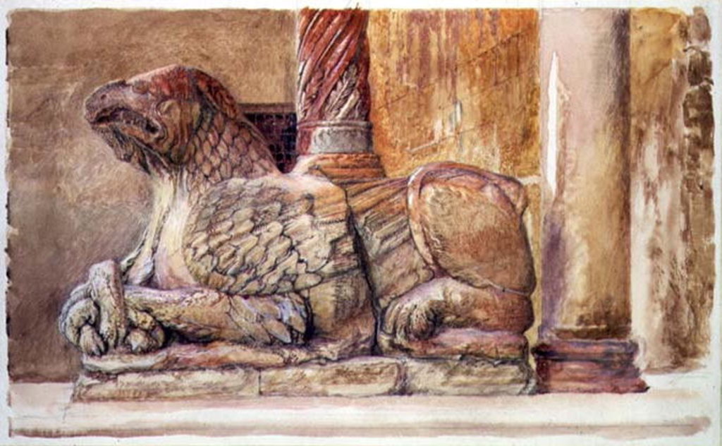 Detail of Gryphon, Verona, 19th century by John Ruskin