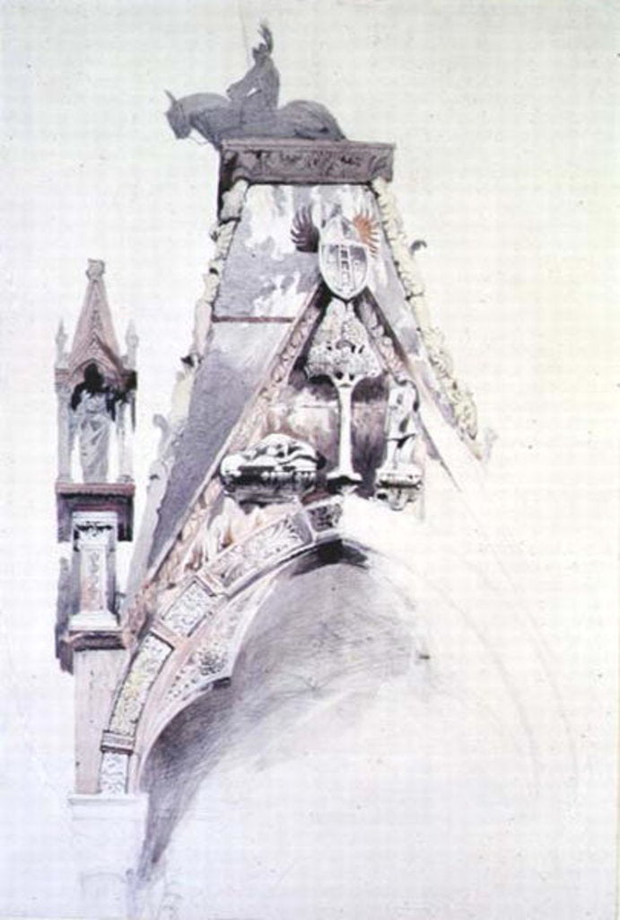 Detail of The Tomb of Mastino II, Santa Maria Antica, Verona, 19th century by John Ruskin