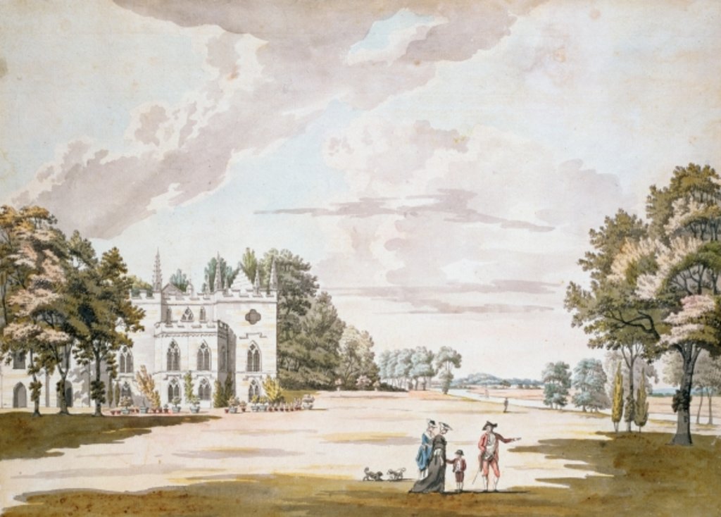 Detail of The South Front of Strawberry Hill, 18th century by Paul Sandby