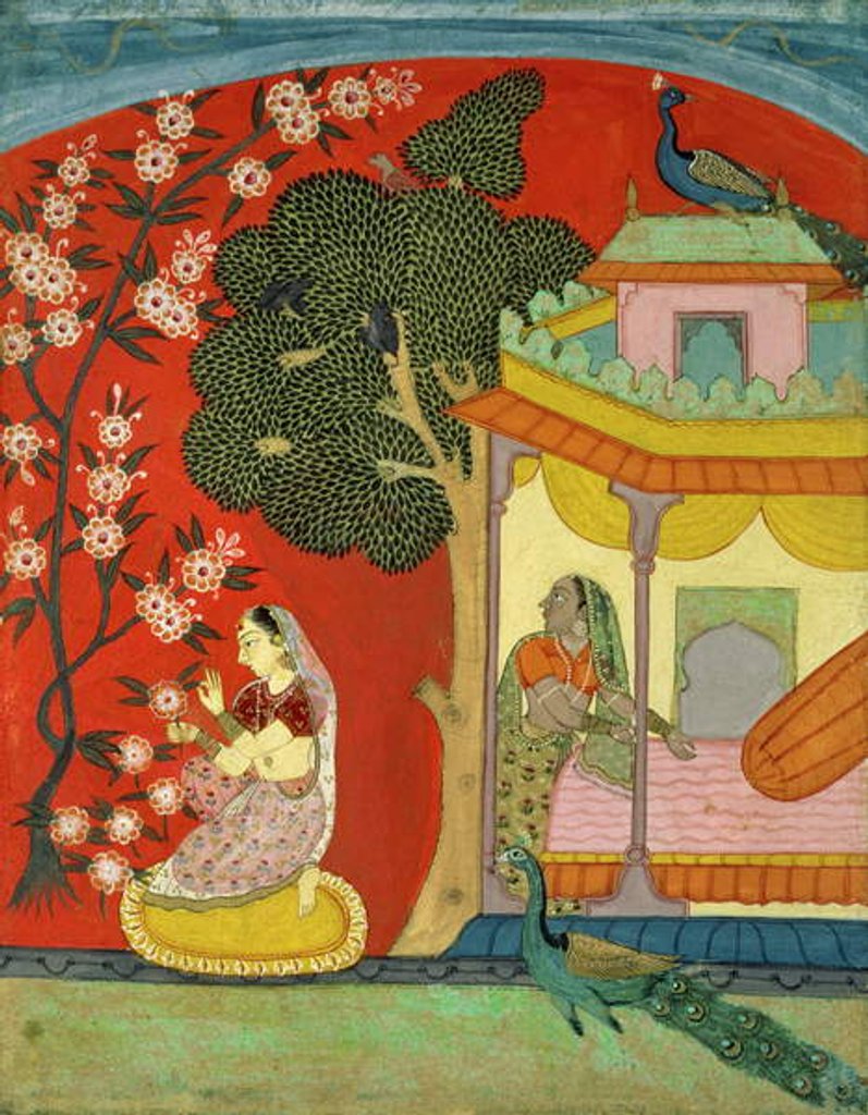 Detail of A Lady Plucking Blossoms, Southern Rajasthan or Deccan, c.1675 by Indian School