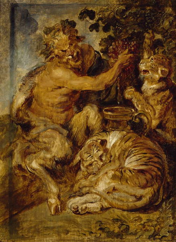 Detail of A Satyr pressing Grapes with a Tiger and Leopard, c.1618 by Peter Paul Rubens