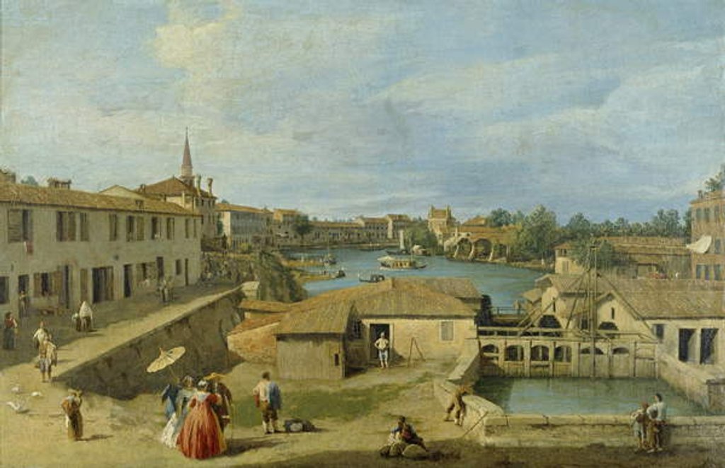 Detail of A View of Dolo on the Brenta Canal, c.1725-29 by Canaletto