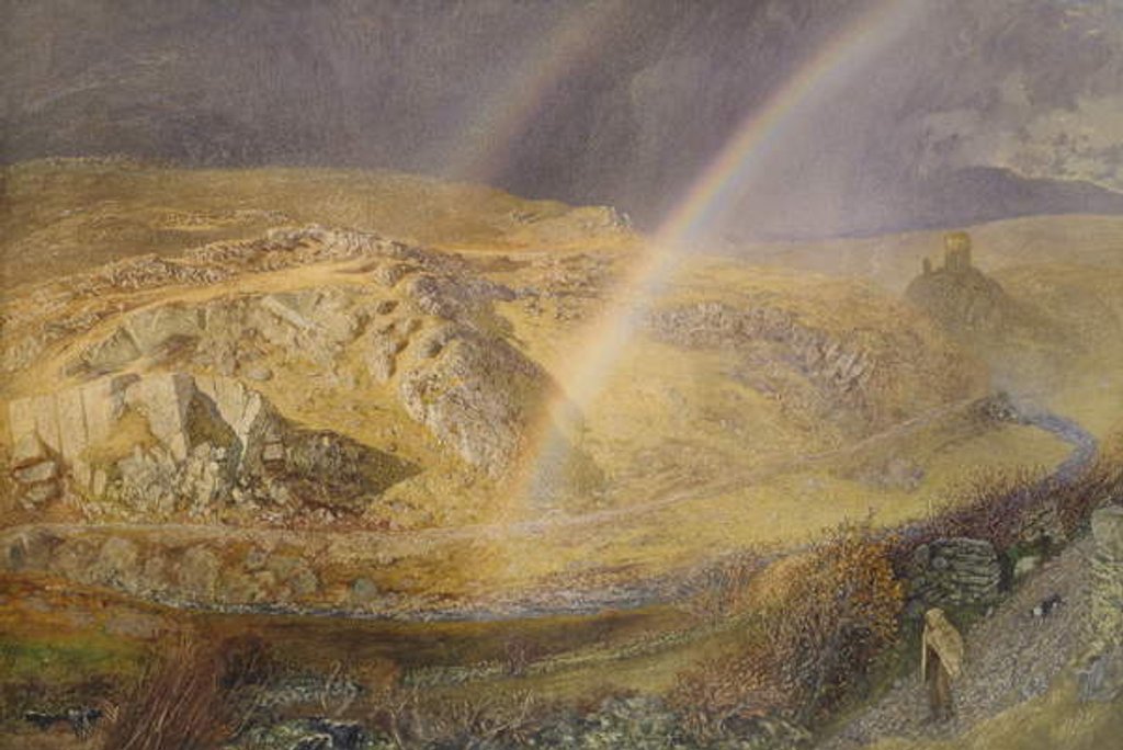 Detail of A November Rainbow, Dolwyddelan Valley, November 11 1866, 1 p.m. 1866, 1866 by Alfred William Hunt