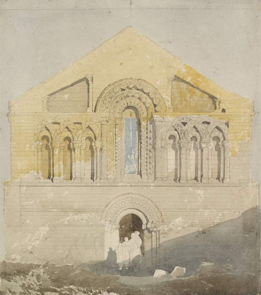 Detail of West Front of Castle Rising Church, Norfolk by John Sell Cotman
