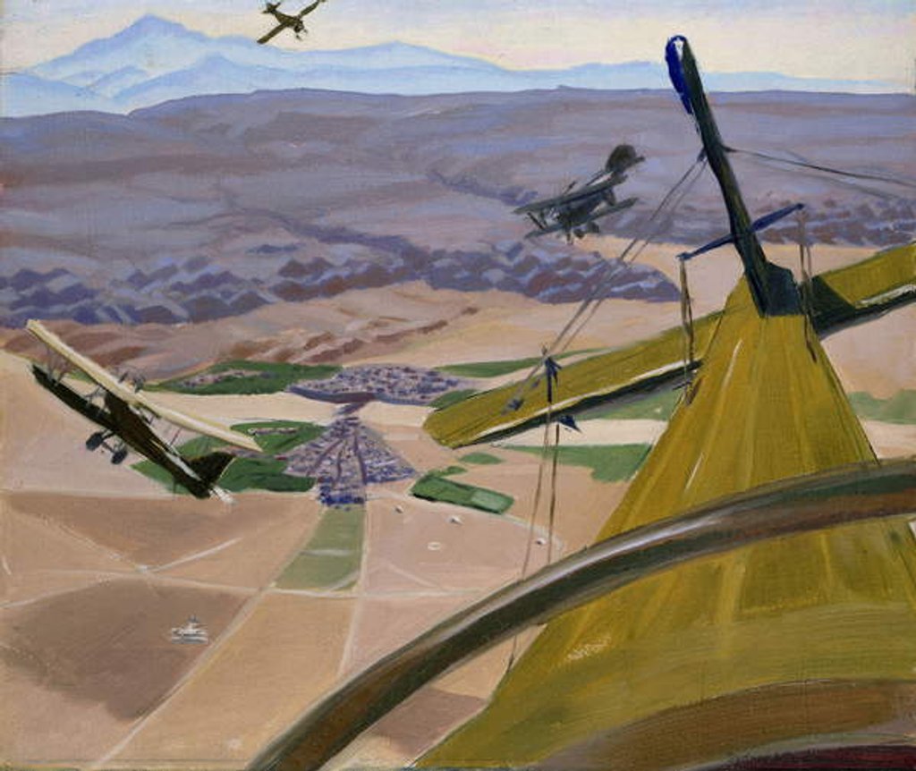 Detail of Over the Hills of Kurdistan: Flying above Kirkuk, 1919 by Sydney Carline