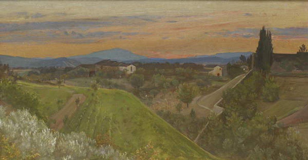 Detail of View of Monte Amiata, Tuscany, c.1880 by Giovanni Costa