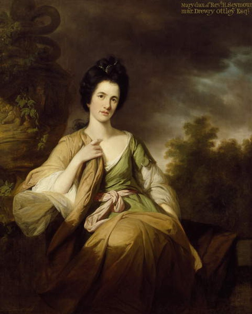 Detail of Mrs Drewry Ottley, 1768 by Tilly Kettle