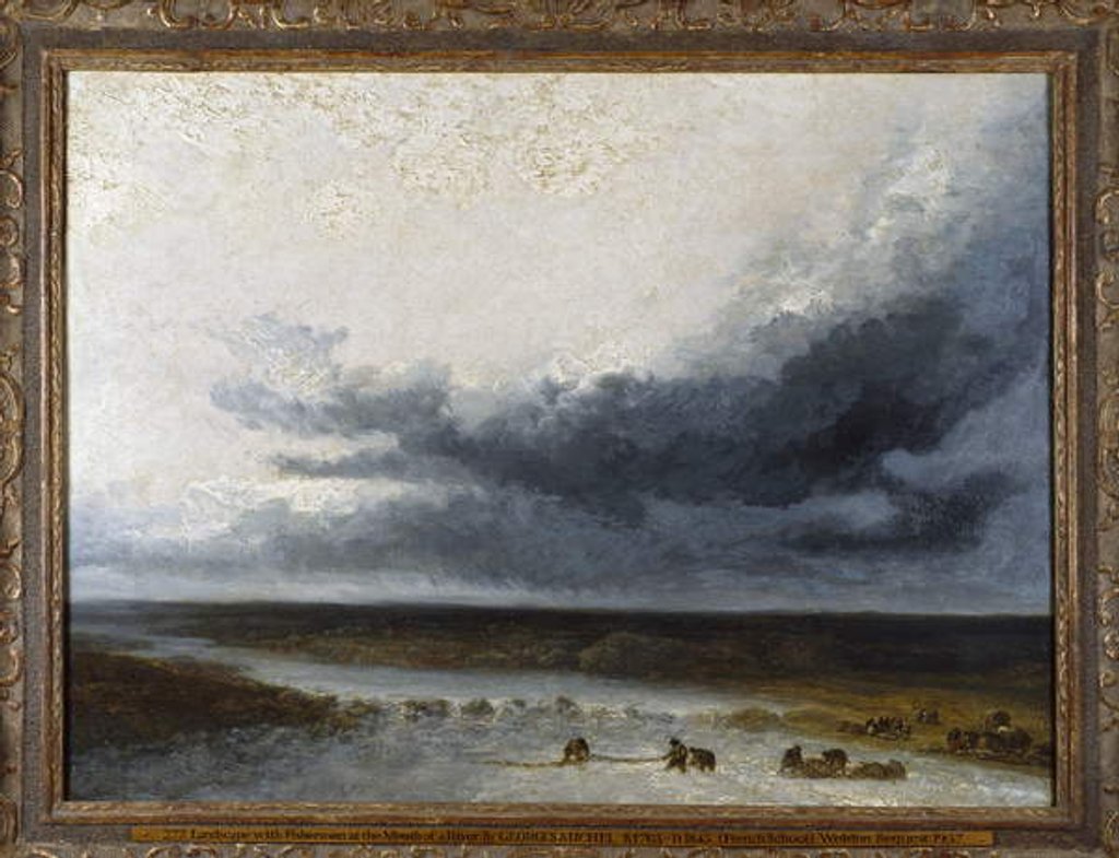 Detail of Landscape with Fishermen at the Mouth of a River by Georges Michel