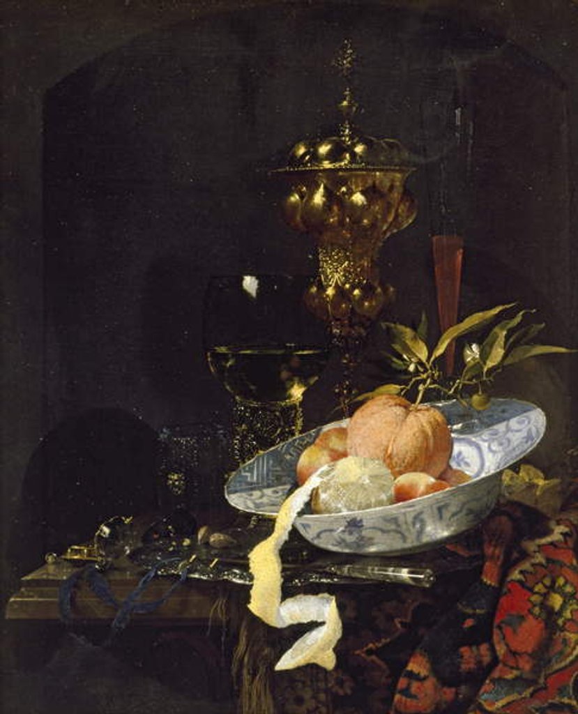 Detail of Still Life with an oriental Rug, early 1660s by Willem Kalf