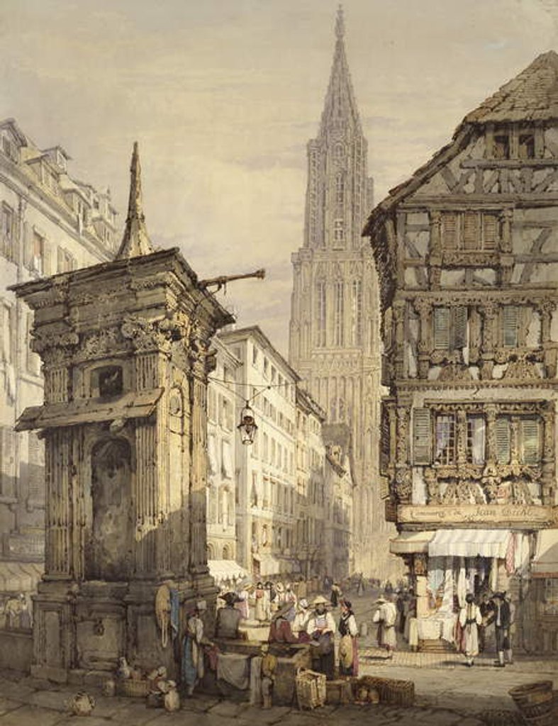 Detail of A View in Strasbourg, 1822 by Samuel Prout
