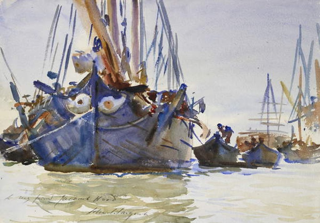 Detail of Italian sailing Vessels at Anchor by John Singer Sargent