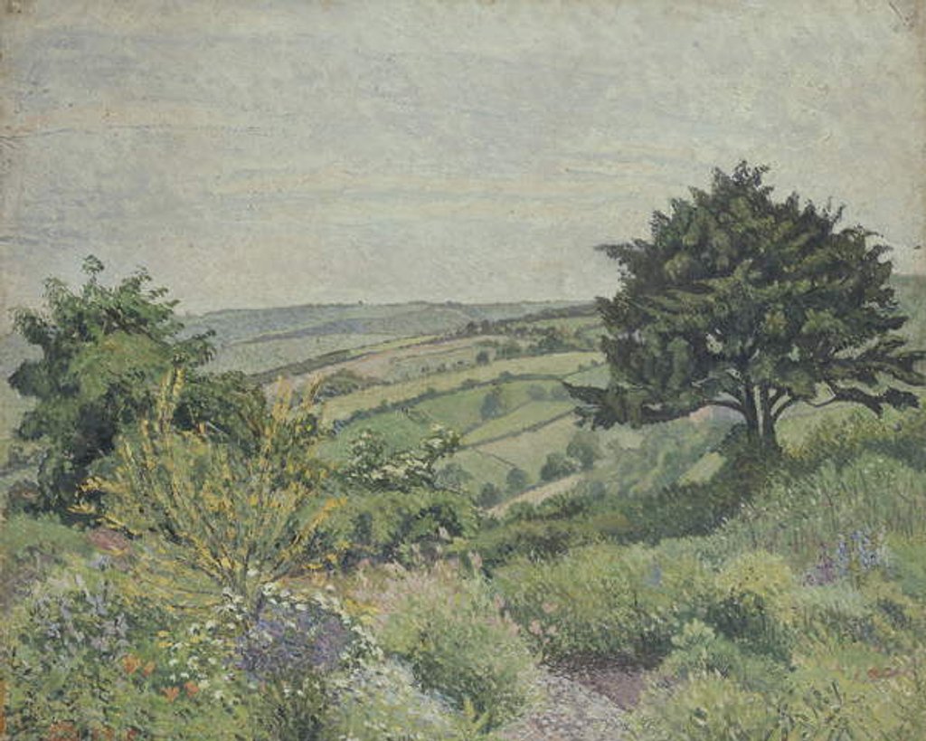 Detail of The Cottage Garden, Fishpond, 1915 by Lucien Pissarro