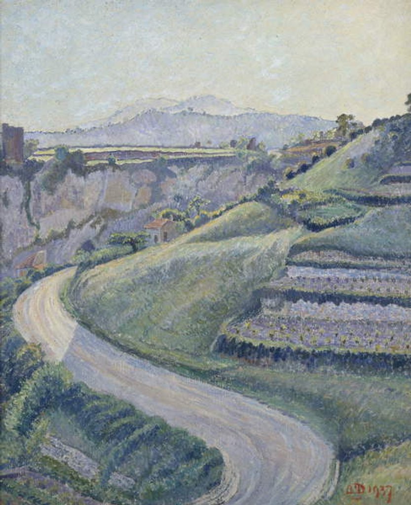 Detail of La Nouvelle Route, Cotignac, 1937 by Lucien Pissarro