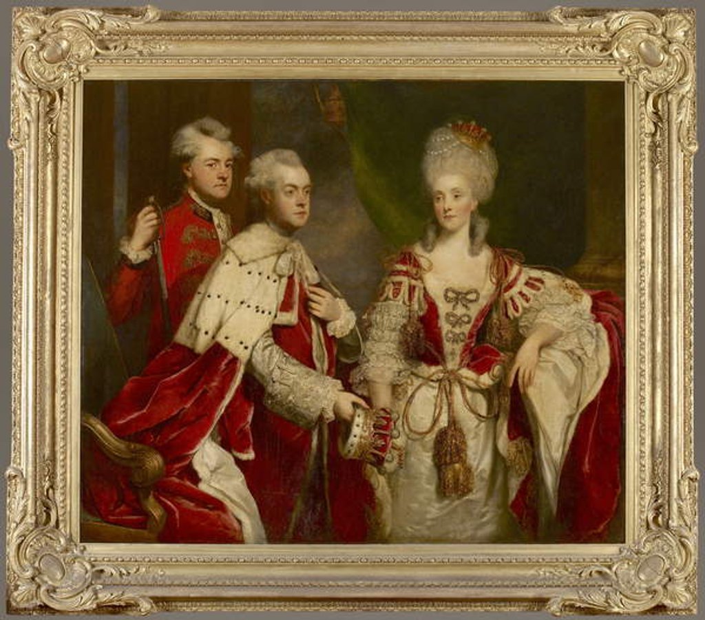 Detail of George, 2nd Earl Harcourt, his wife Elizabeth, and brother William, 1780 by Joshua Reynolds