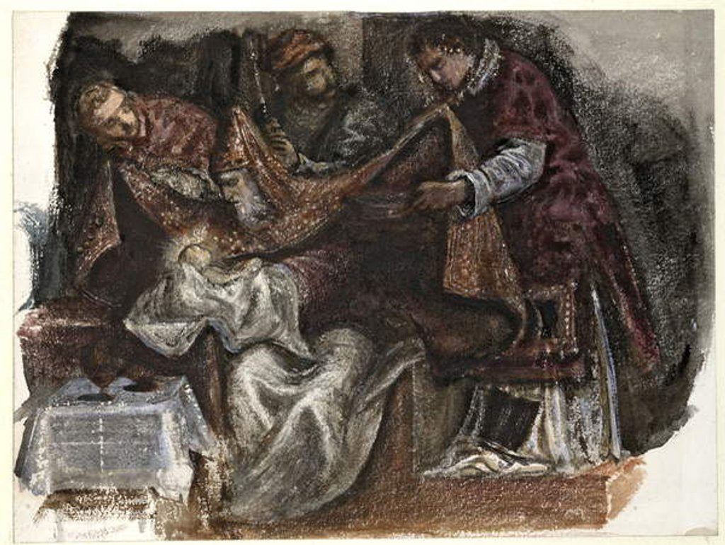 Detail of Study from Tintoretto's 'Circumcision' in the Scuola Grande di San Rocco, 1862 by Edward Coley Burne-Jones