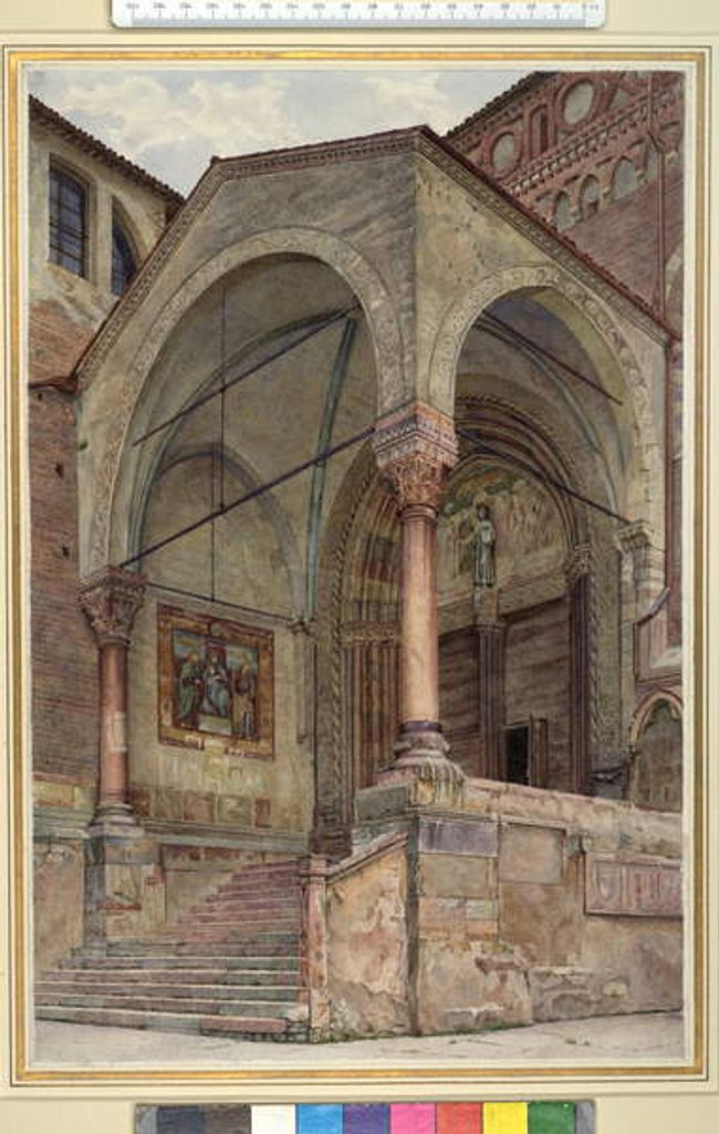 Detail of The North Porch of San Fermo Maggiore, Verona, Italy, c. 1884 by Frank Randal